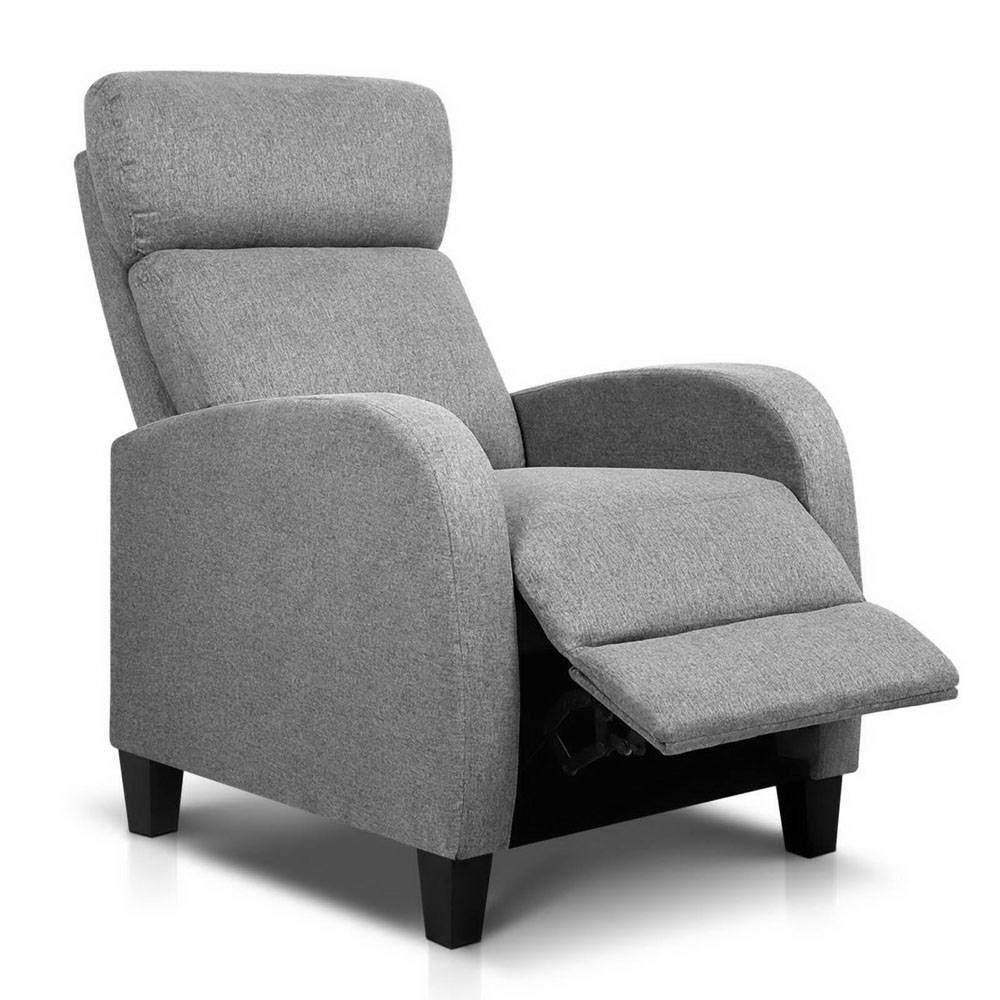 Marley Fabric Reclining Armchair - Grey - House Things Furniture > Living Room