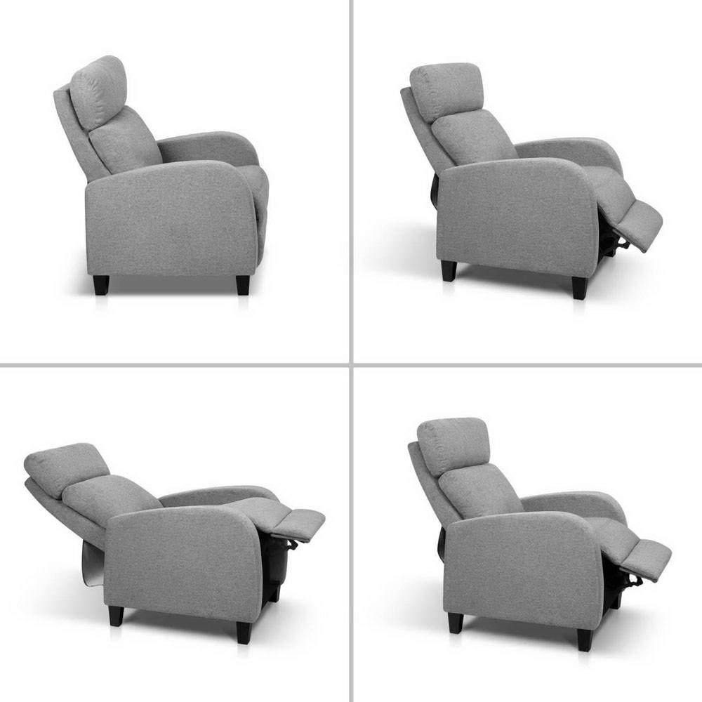 Marley Fabric Reclining Armchair - Grey - House Things Furniture > Living Room