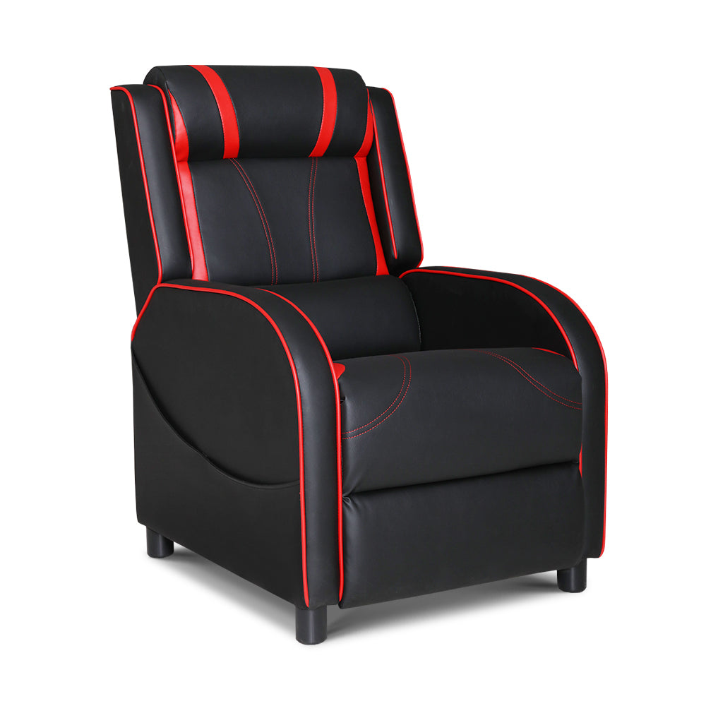 Recliner Gaming Armchair Leather Black - House Things Health & Beauty > Massage