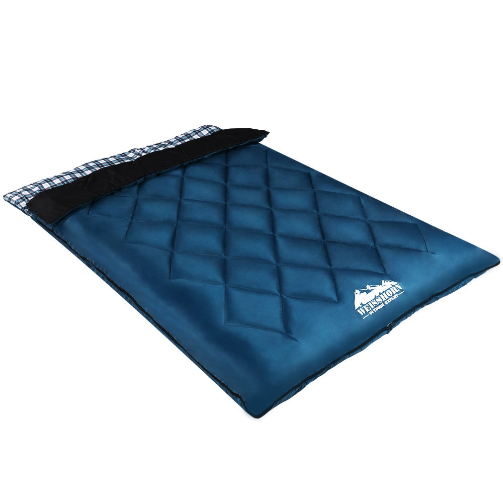 Double Sleeping Bag -10°C to 15°C Tent Winter Thermal Navy - House Things Outdoor > Camping