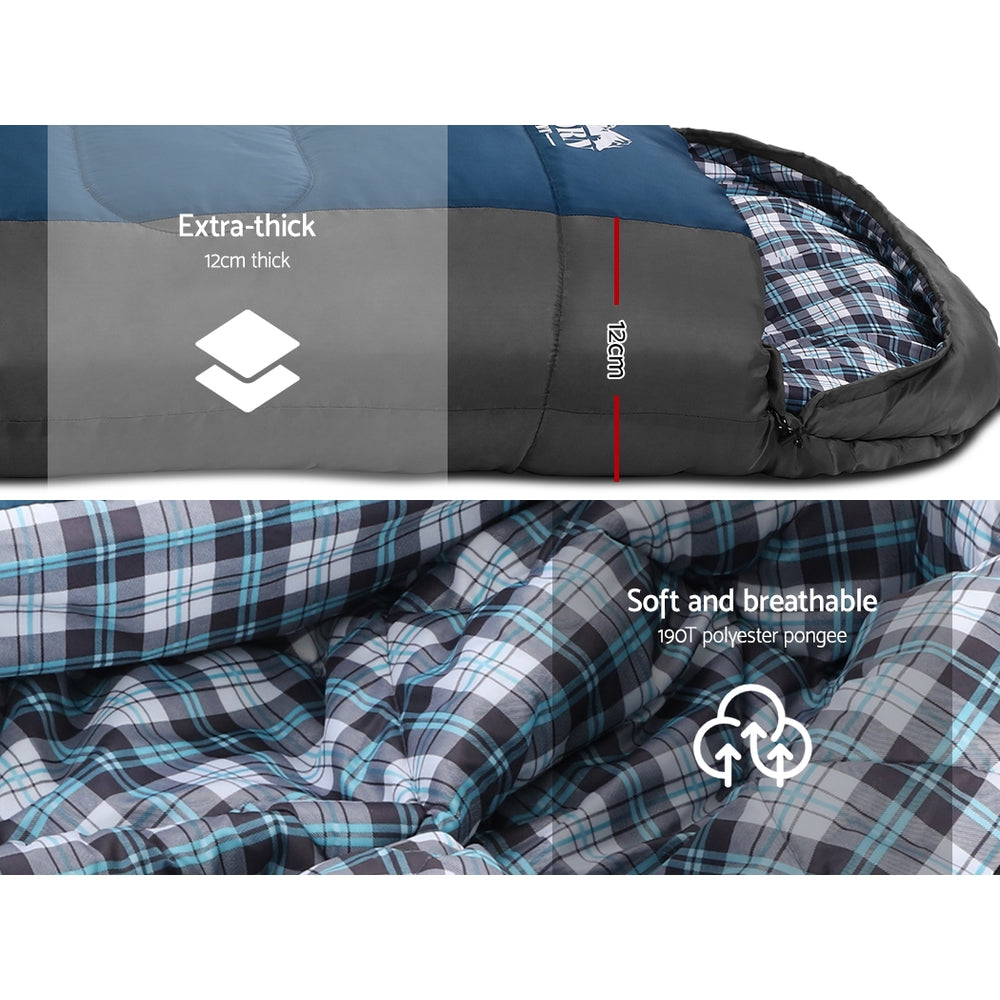 Weisshorn Sleeping Bag Bags Single Camping Hiking -20°C to 10°C Tent Winter Thermal Navy - House Things Outdoor > Camping