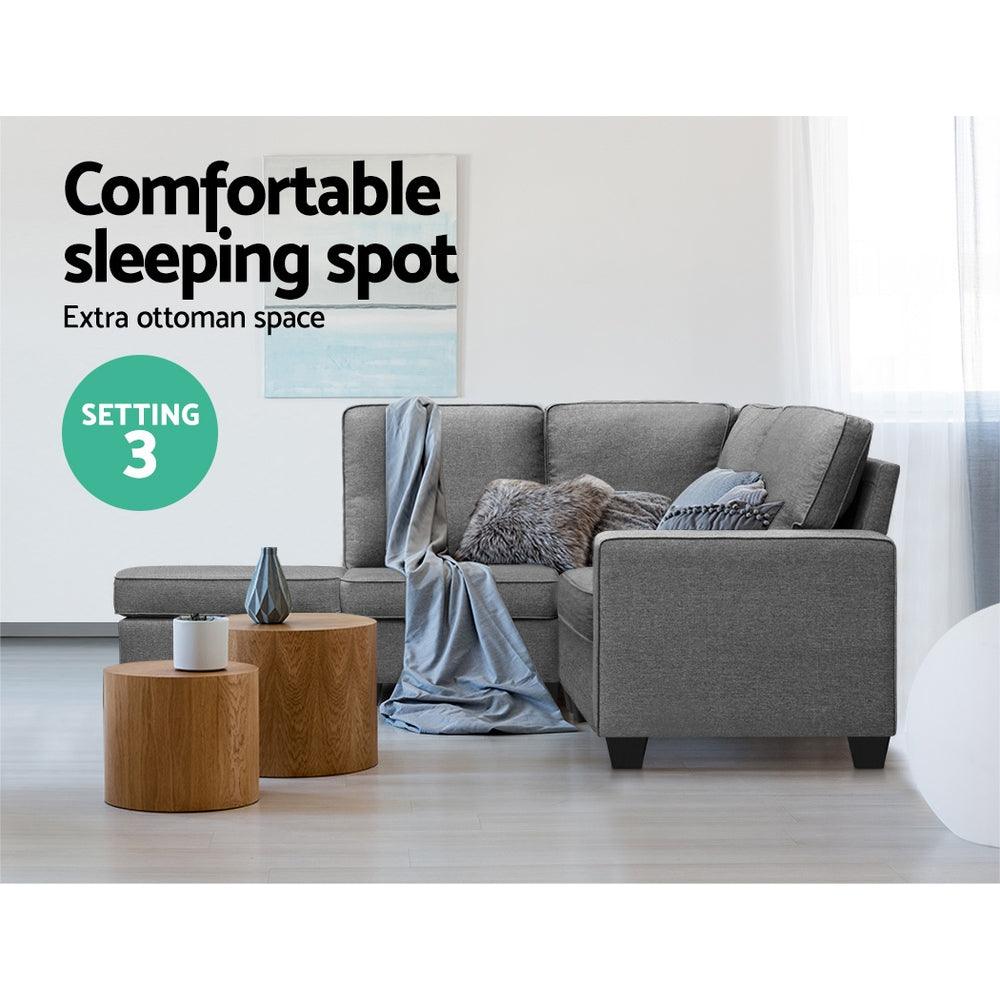 4 Seater Modular Chaise Grey - House Things 