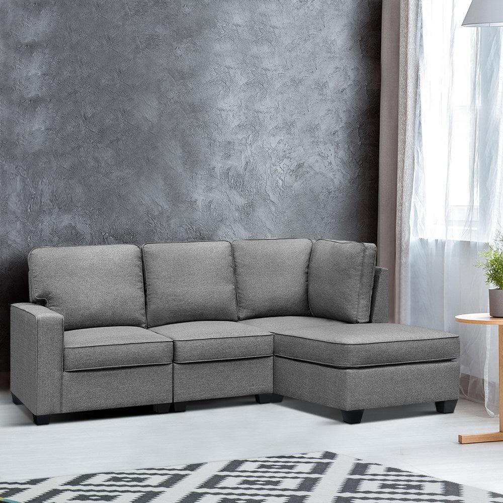 4 Seater Modular Chaise Grey - House Things 