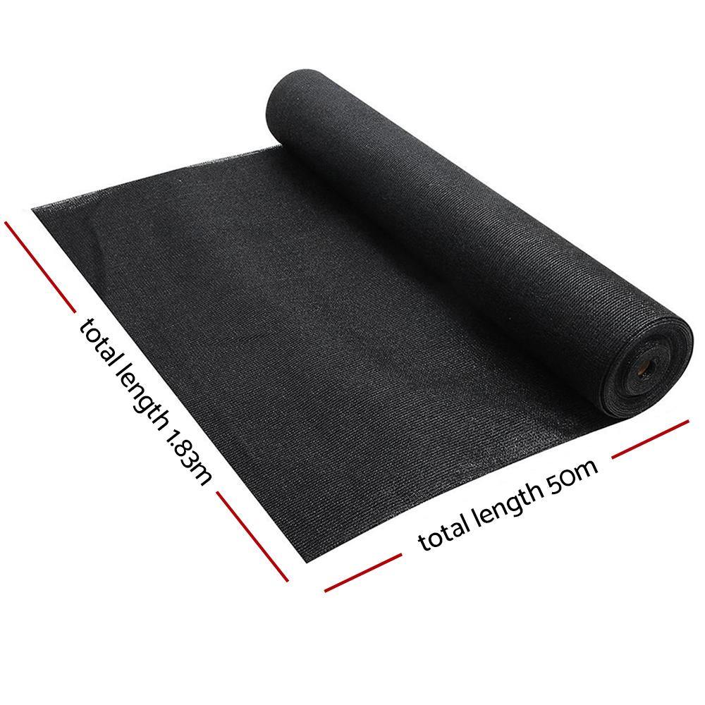 50% UV Sun Shade Cloth Shadecloth Roll 1.83x50m Black - House Things Home & Garden > Shading