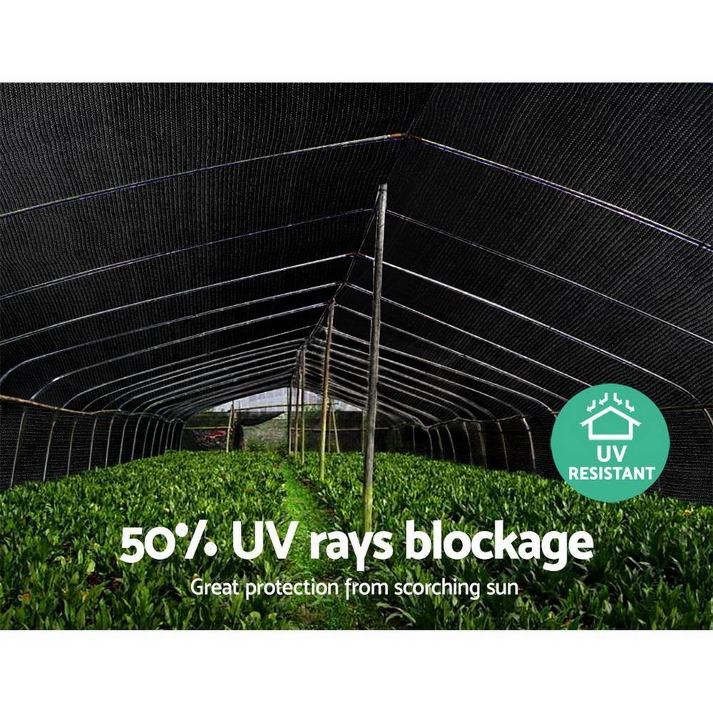 50% UV Sun Shade Cloth Shadecloth Roll 1.83x50m Black - House Things Home & Garden > Shading