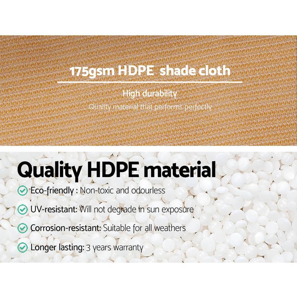 70% UV Sun Shade Cloth Roll 3.66x30m Beige - House Things Home & Garden > Shading