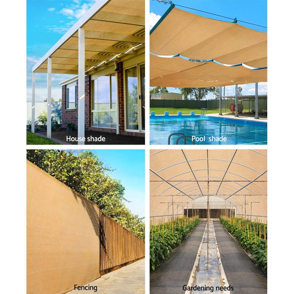 70% UV Sun Shade Cloth Roll 3.66x30m Beige - House Things Home & Garden > Shading