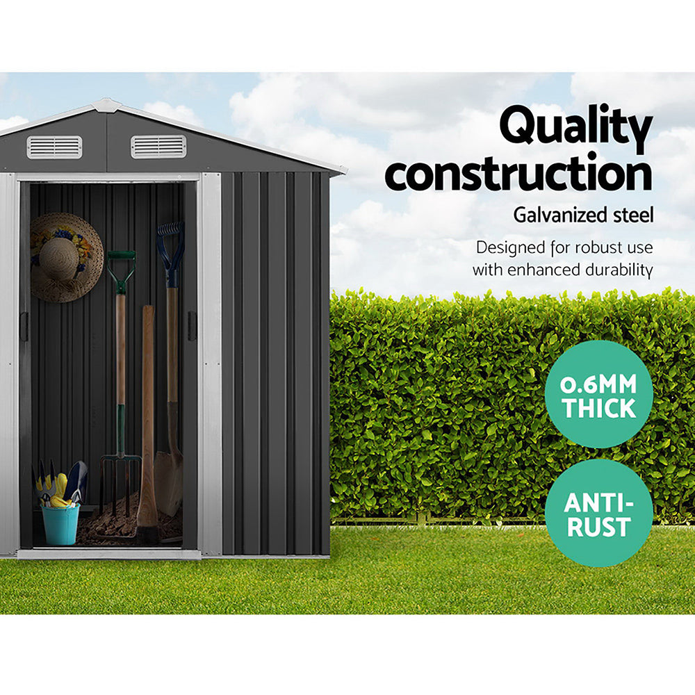 Galvanised Outdoor Garden Storage Shed 195x125cm - House Things Brand > Giantz