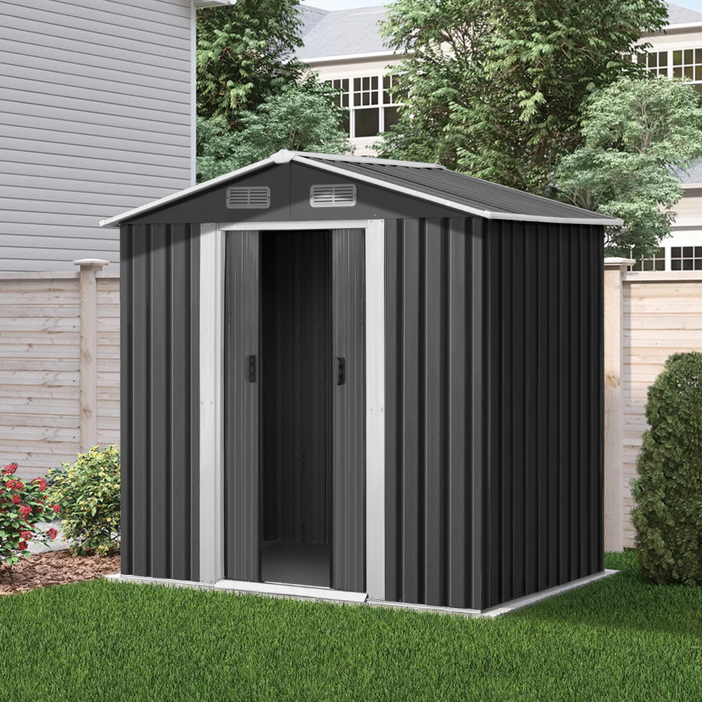 Galvanised Outdoor Garden Storage Shed 195x125cm - House Things Brand > Giantz