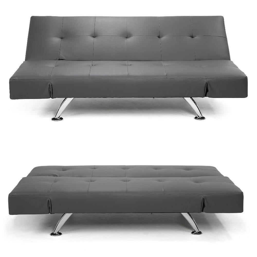 Kenny 3 Seater Leather Lounge - Grey - Housethings 