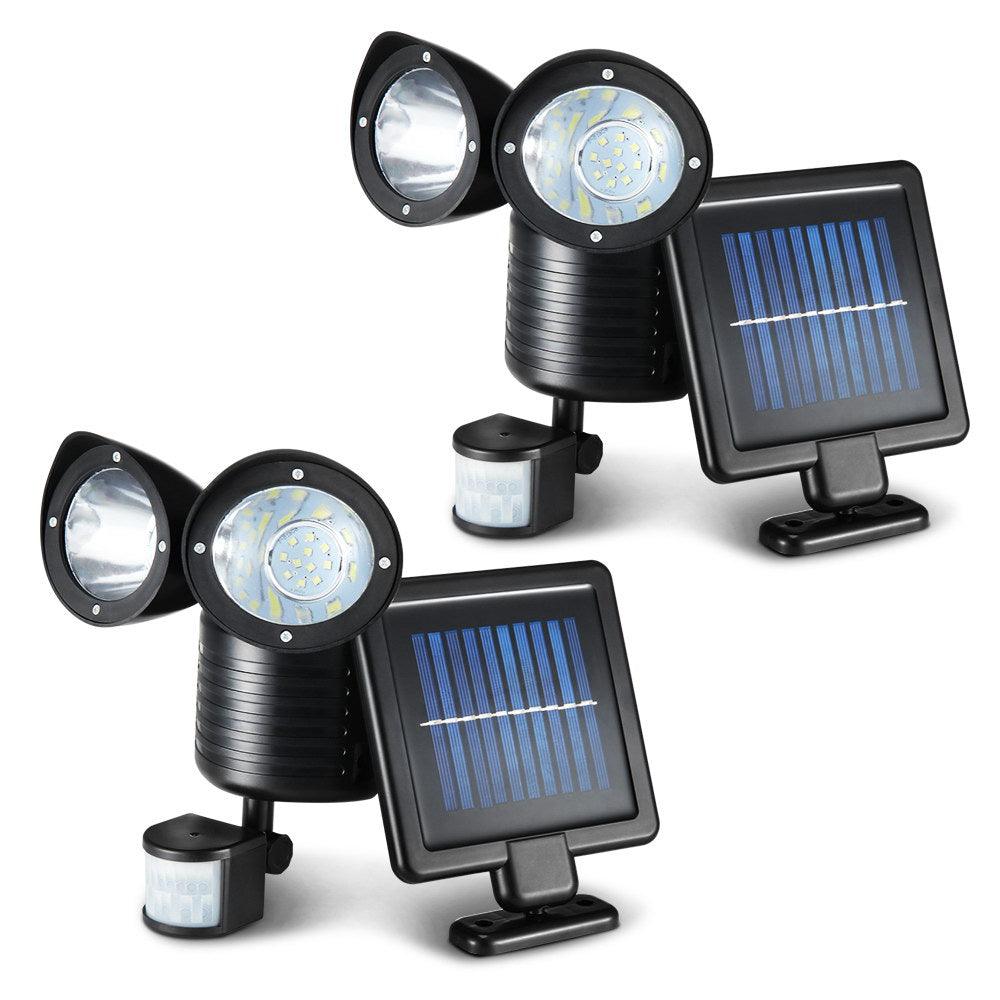 2X 22 LED Solar Powered Dual Light Security Motion Sensor Flood Lamp Outdoor - House Things 