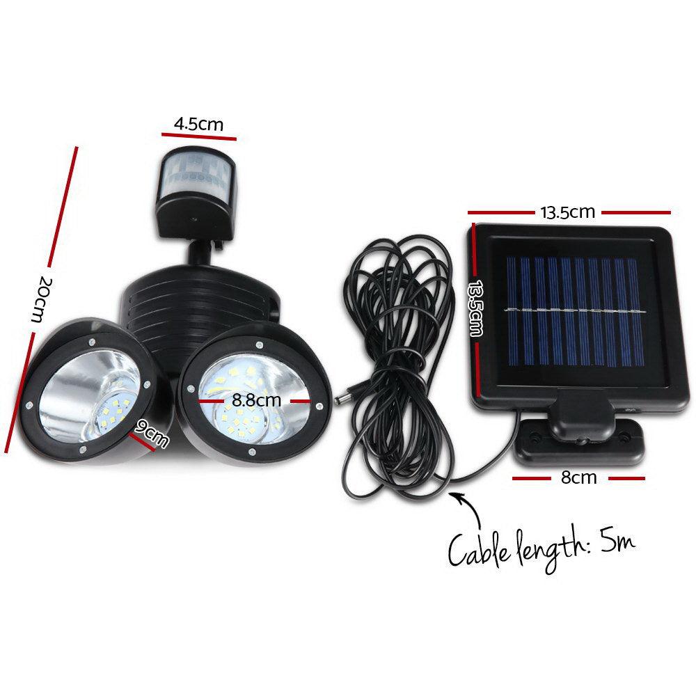2X 22 LED Solar Powered Dual Light Security Motion Sensor Flood Lamp Outdoor - House Things 