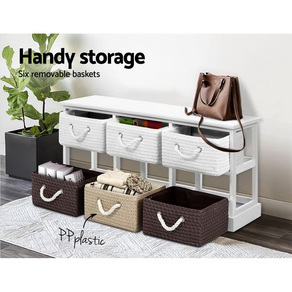 Storage Bench Shoe Organiser 6 Drawers - House Things Furniture > Bedroom