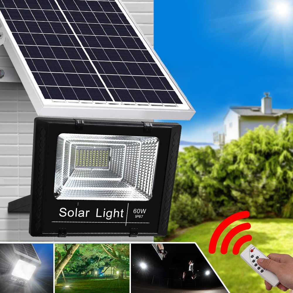 LED Solar Lights Street Flood Light Remote Outdoor Garden Security Lamp 60W - House Things Home & Garden > Lighting