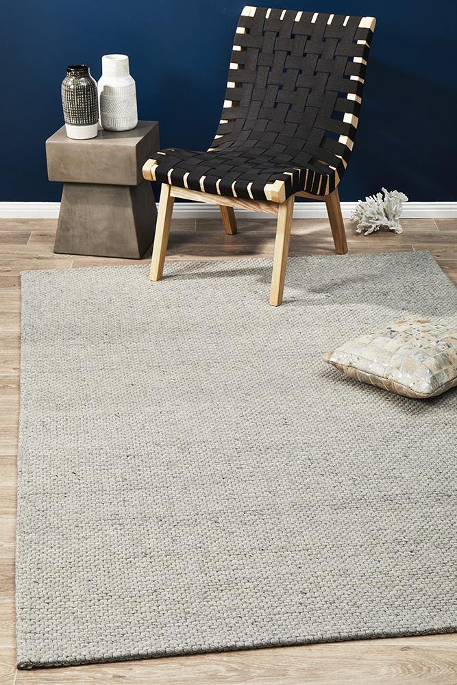 Wonderwall Tessa Felted Wool Striped Rug Grey - House Things Studio Collection