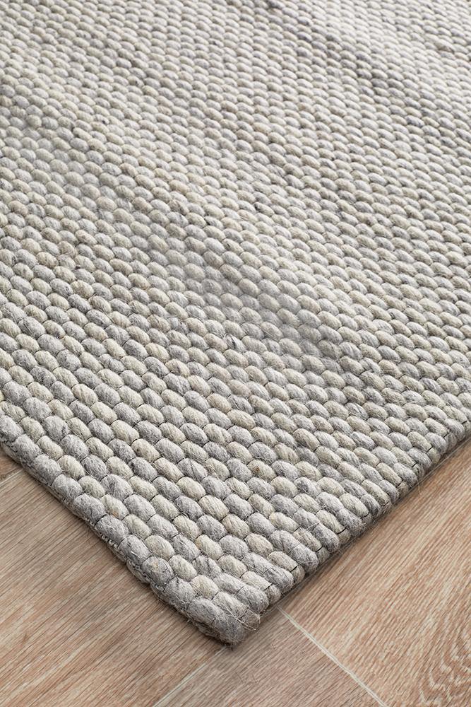 Wonderwall Tessa Felted Wool Striped Rug Grey - House Things Studio Collection