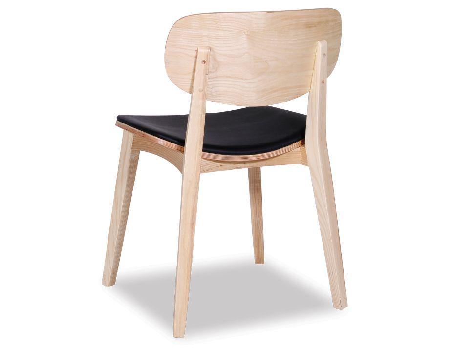 Solly Chair - Natural - Black Padded - Housethings 