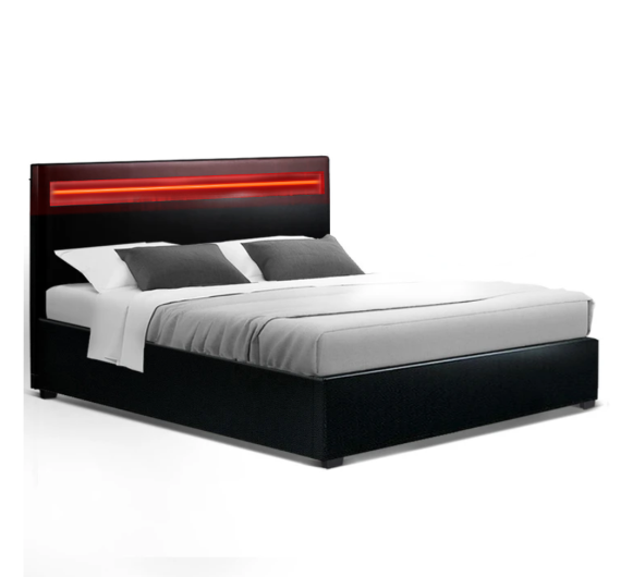 Led Queen Size Bed & Mattress Package - House Things