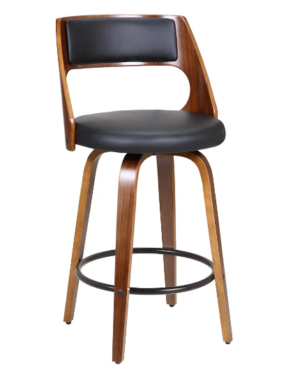 Kitchen stool with Black Foot rest 65cm Padded seat - House Things