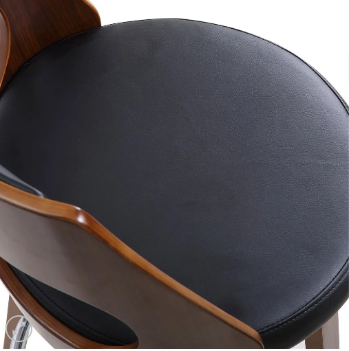 Arnd Kitchen stool with Black Foot rest 65cm Padded seat - House Things