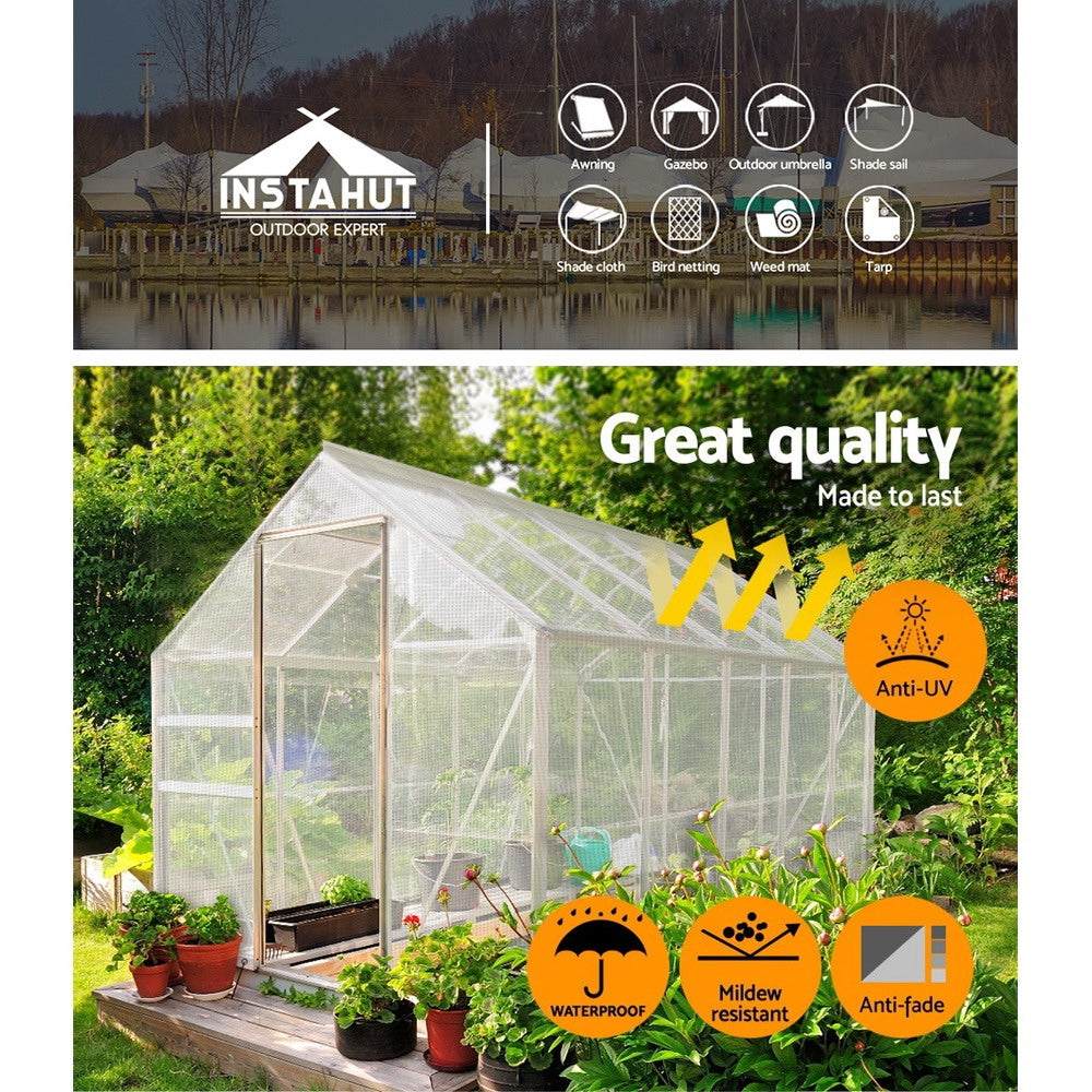 Instahut 4x6m Heavy Duty Poly Tarps Tarpaulin Camping Cover Clear - House Things Home & Garden > Green Houses