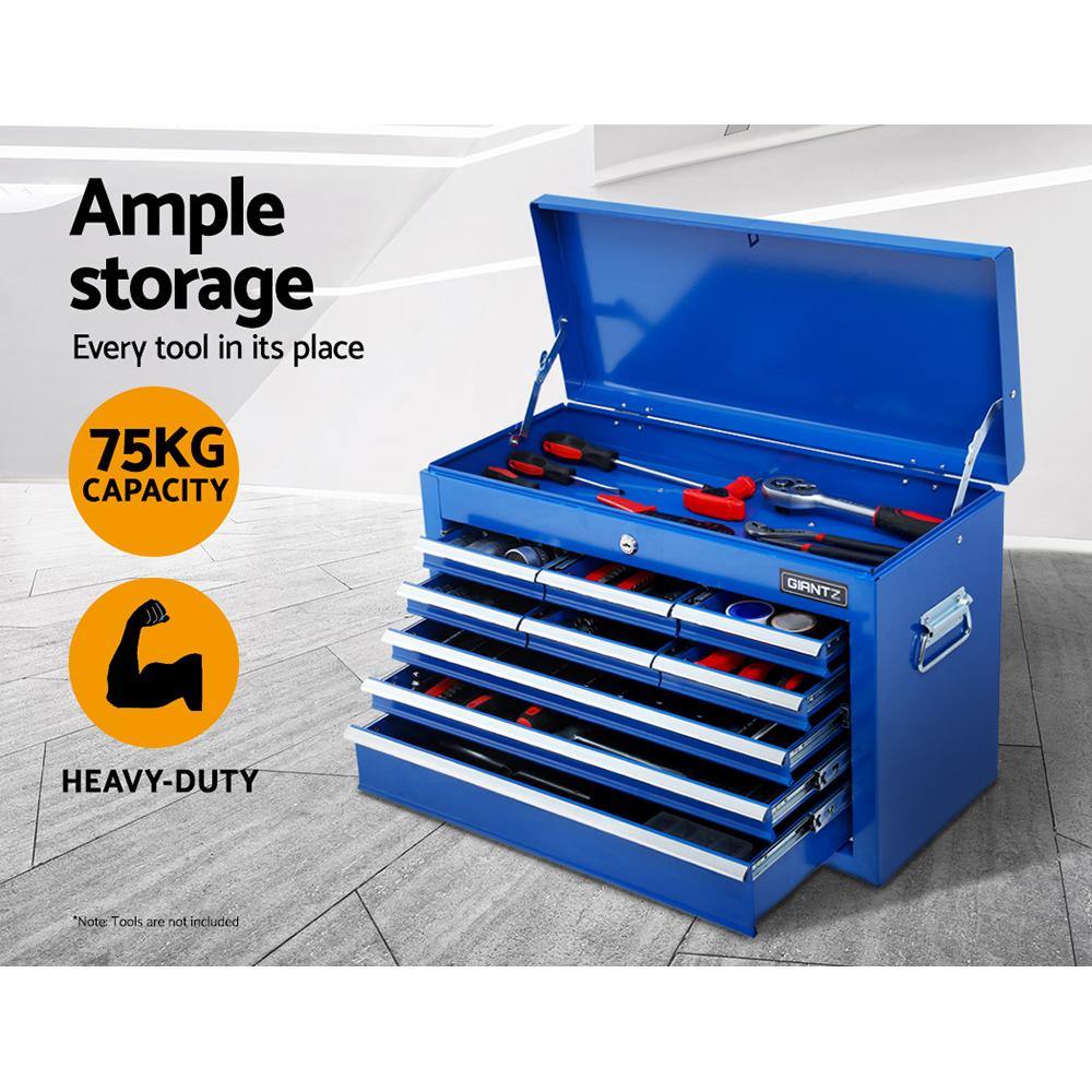 15 Drawers Tool Box Chest Trolley Cabinet Garage Storage Boxes Organiser Blue - Housethings 