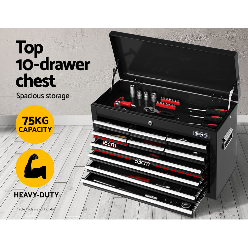 Tool Box Chest Trolley 16 Drawers Cabinet Cart Garage Toolbox Black - House Things Tools > Tools Storage