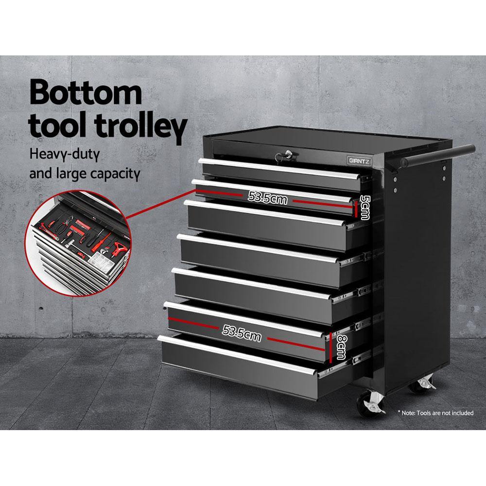 17 Drawers Tool Box Trolley Chest Cabinet Cart Garage Mechanic Toolbox Black - House Things Tools > Tools Storage