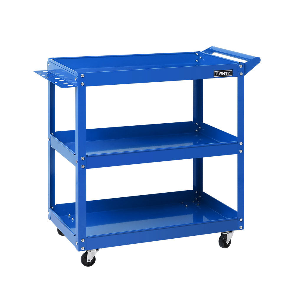 Tool Cart 3 Tier Parts Steel Trolley Mechanic Storage Organiser Blue - House Things Tools > Tools Storage