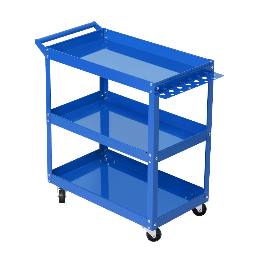 Tool Cart 3 Tier Parts Steel Trolley Mechanic Storage Organiser Blue - House Things Tools > Tools Storage
