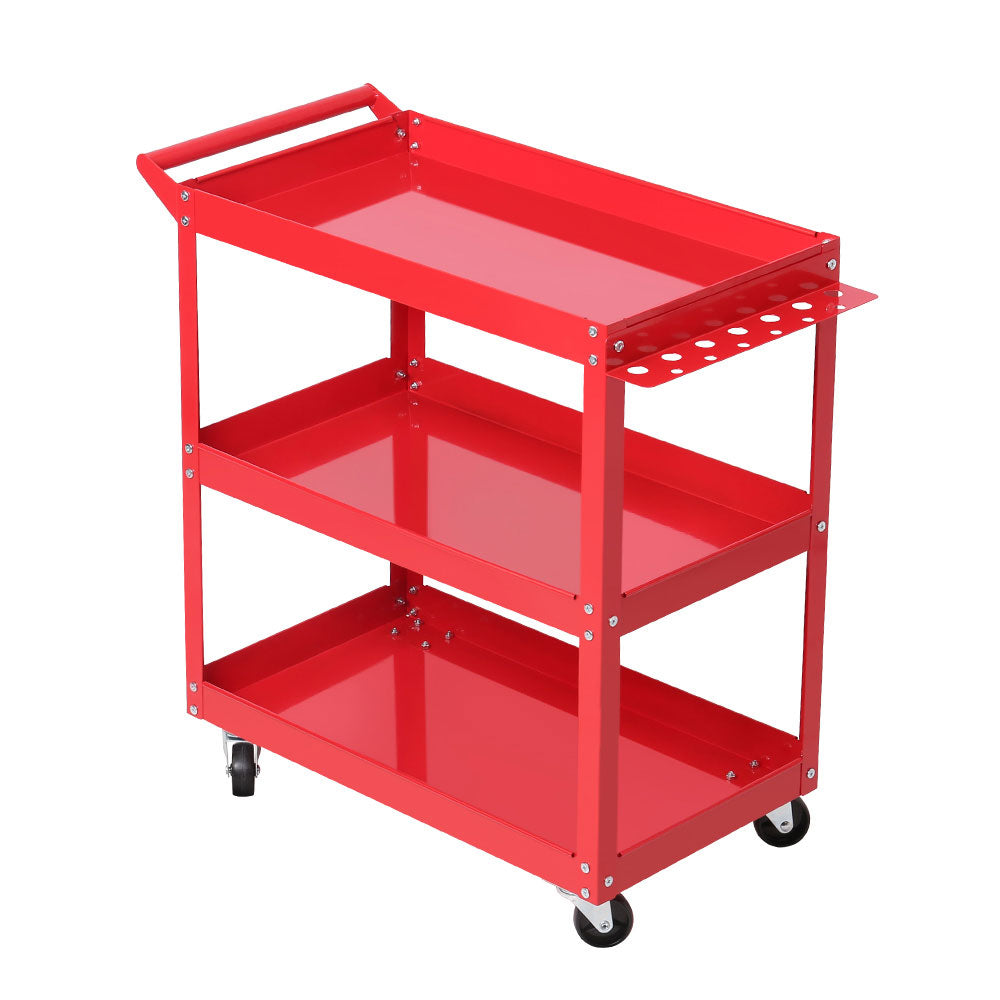 Tool Cart 3 Tier Parts Steel Trolley Mechanic Storage Organiser Red - House Things Tools > Tools Storage