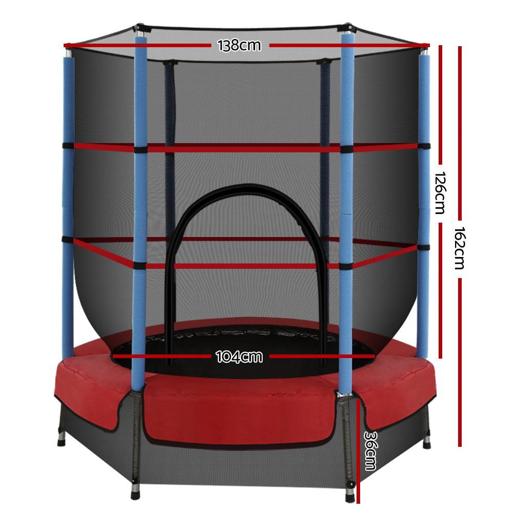 4.5FT Trampoline Round Trampolines Kids Enclosure Safety Net Padding O House Things