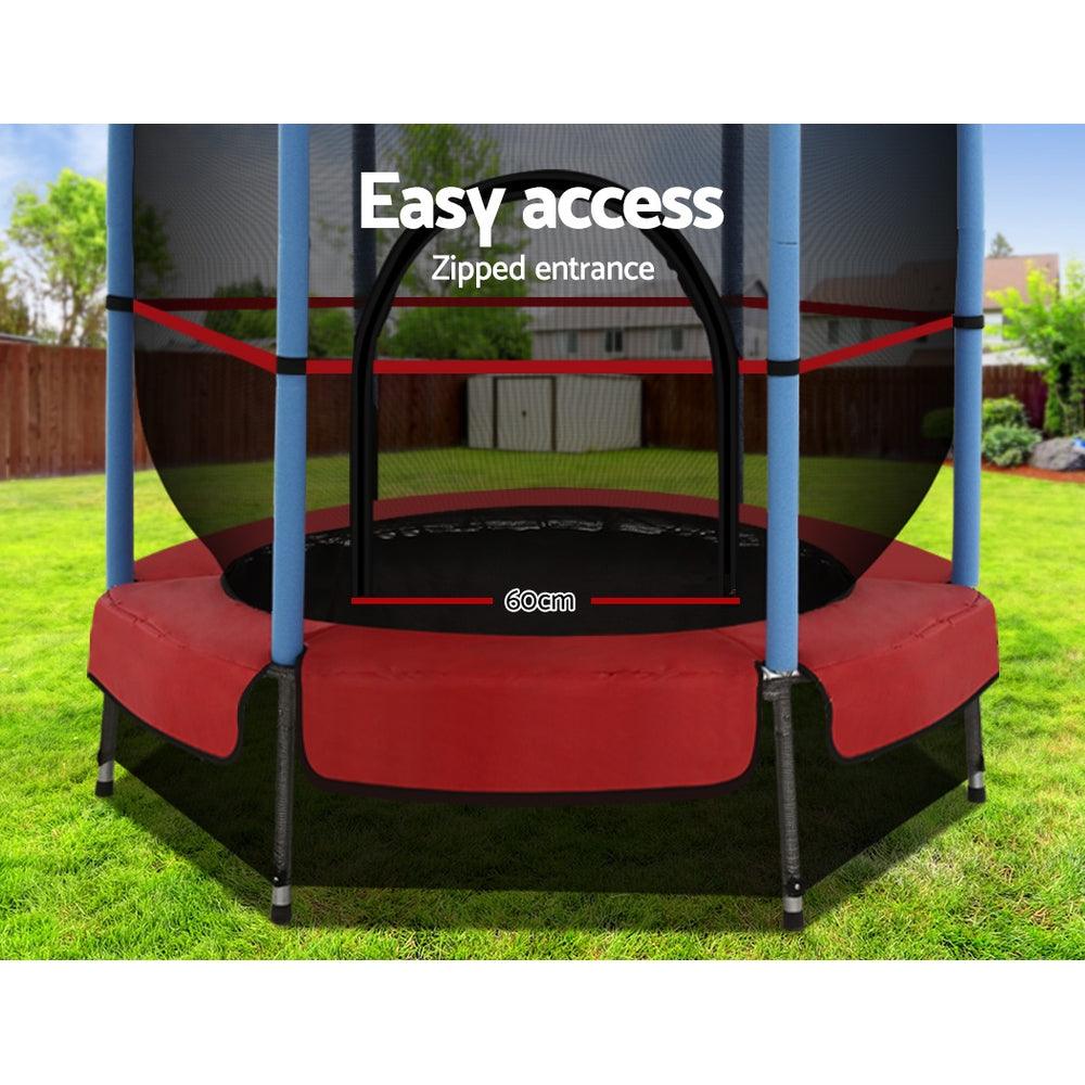 4.5FT Trampoline Round Trampolines Kids Enclosure Safety Net Padding Outdoor Indoor Gift Present - House Things Sports & Fitness > Trampolines