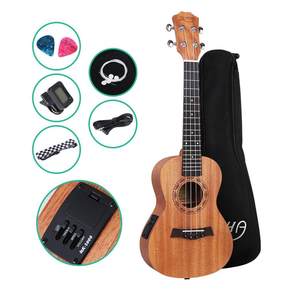 26" Tenor Ukulele Electric Mahogany Hawaii Guitar with EQ - House Things Audio & Video > Musical Instrument & Accessories
