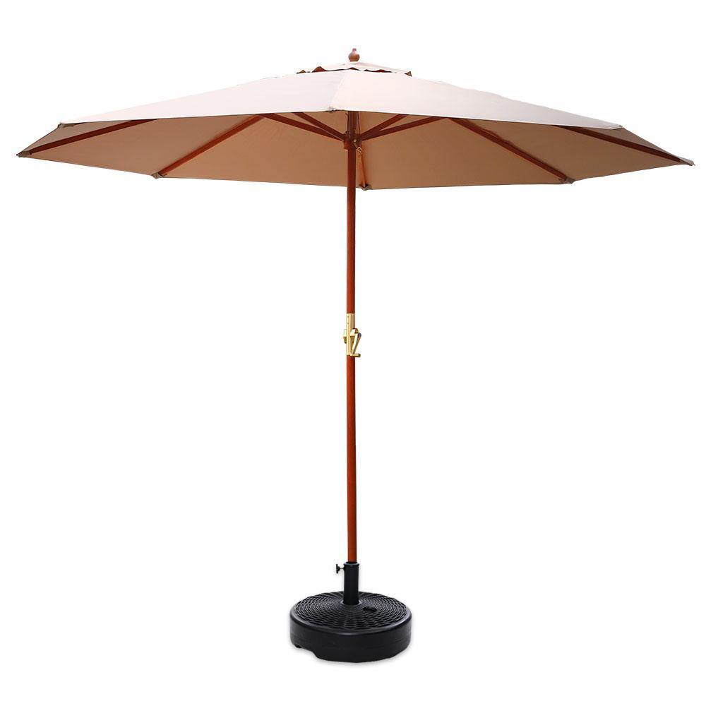 Outdoor Umbrella 3M with Base Beige - House Things Home & Garden > Shading
