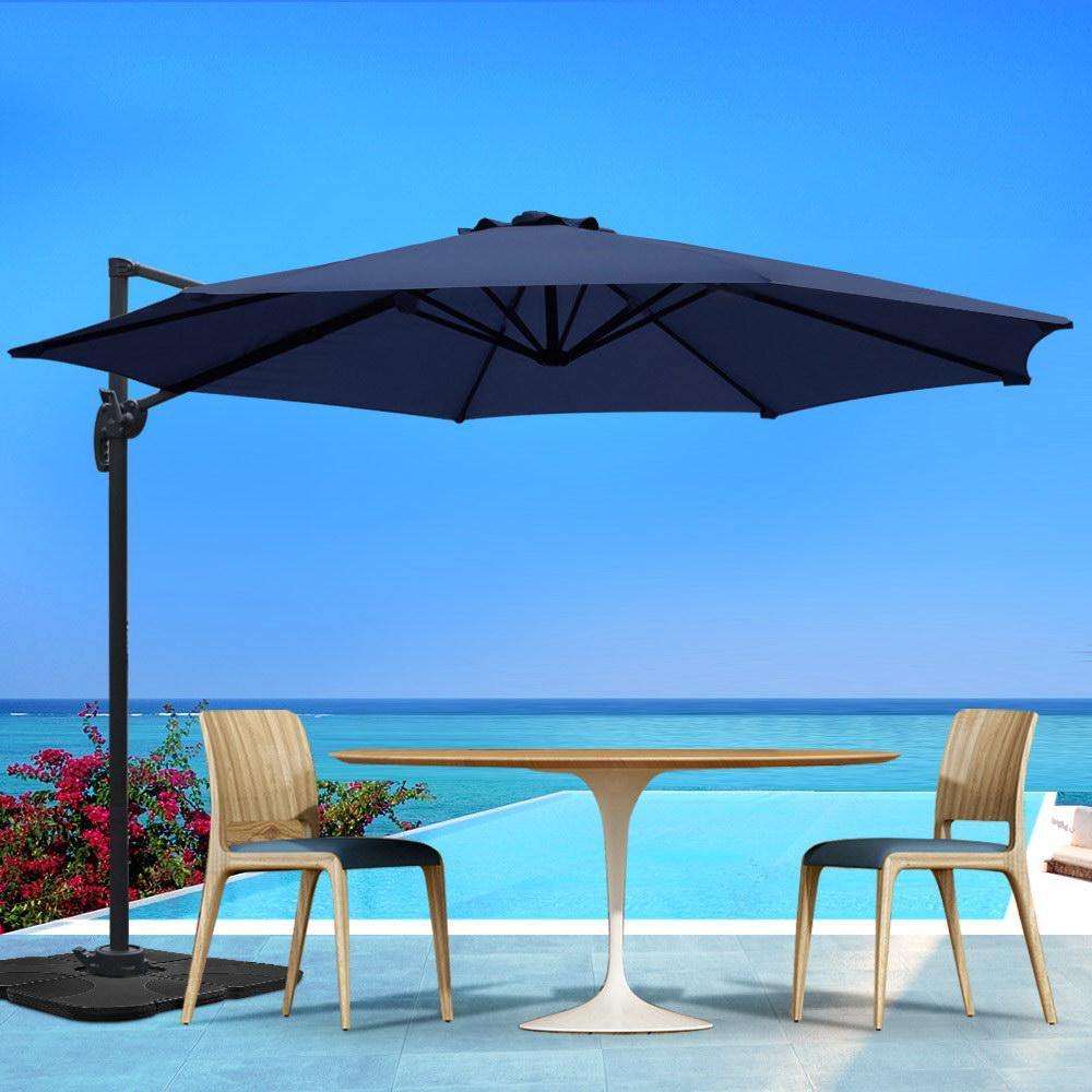 3M Outdoor Furniture Garden Umbrella 360 Degree Navy - House Things Furniture > Outdoor