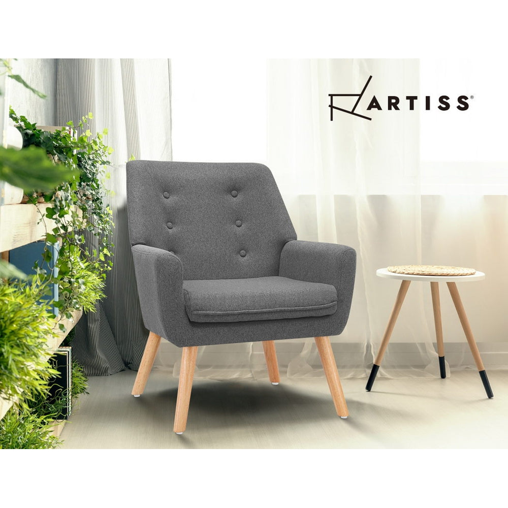 Fabric Dining Armchair - Grey - House Things Brand > Artiss