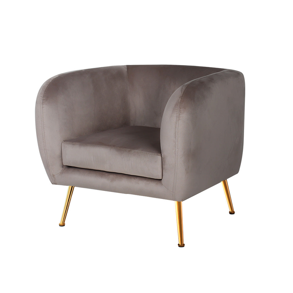 Katy Armchair Beige Velvet - House Things Furniture > Living Room