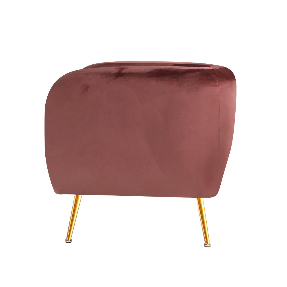 Katy Armchair Pink Velvet - House Things Furniture > Living Room