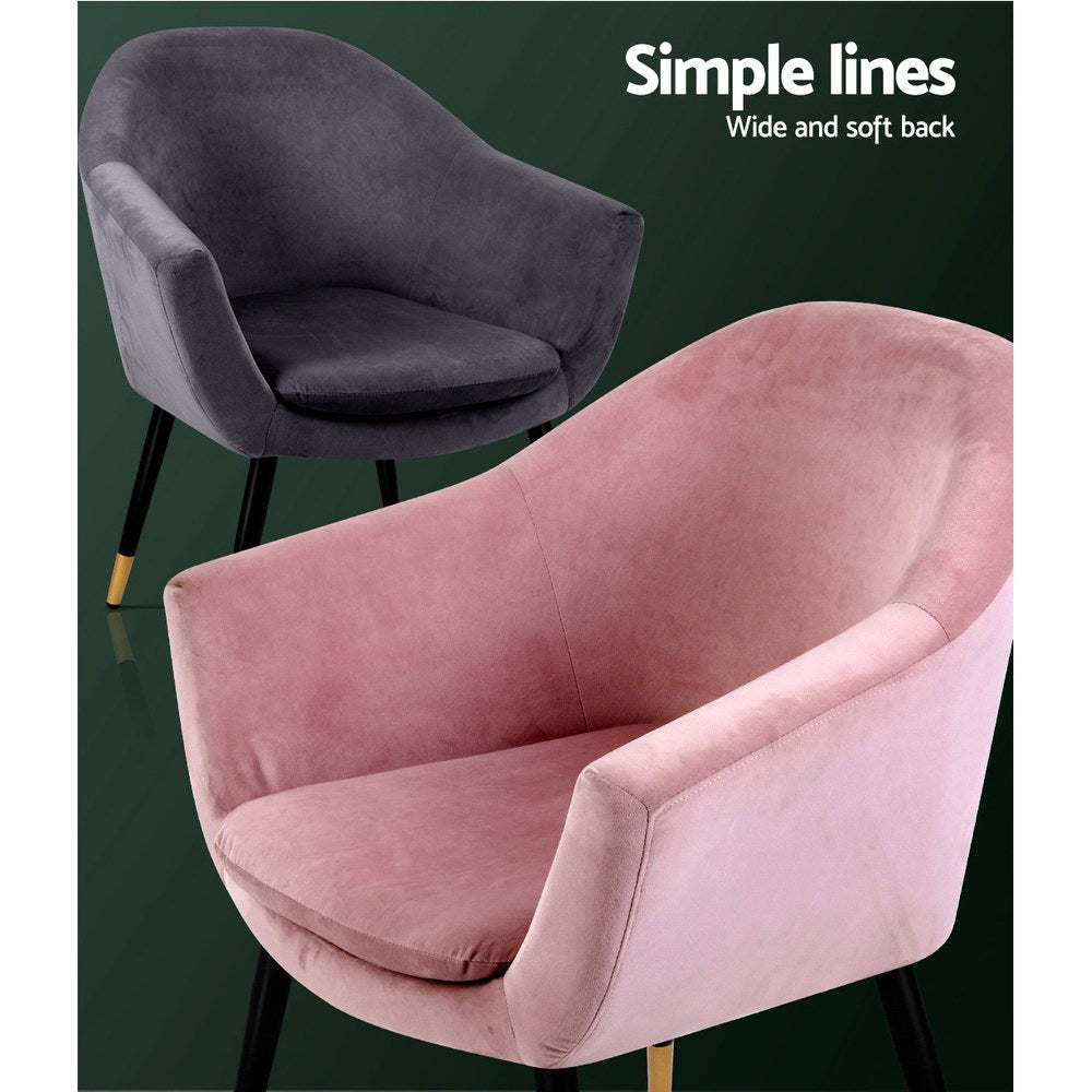 Retro Velvet Pink Armchair - House Things Furniture > Living Room