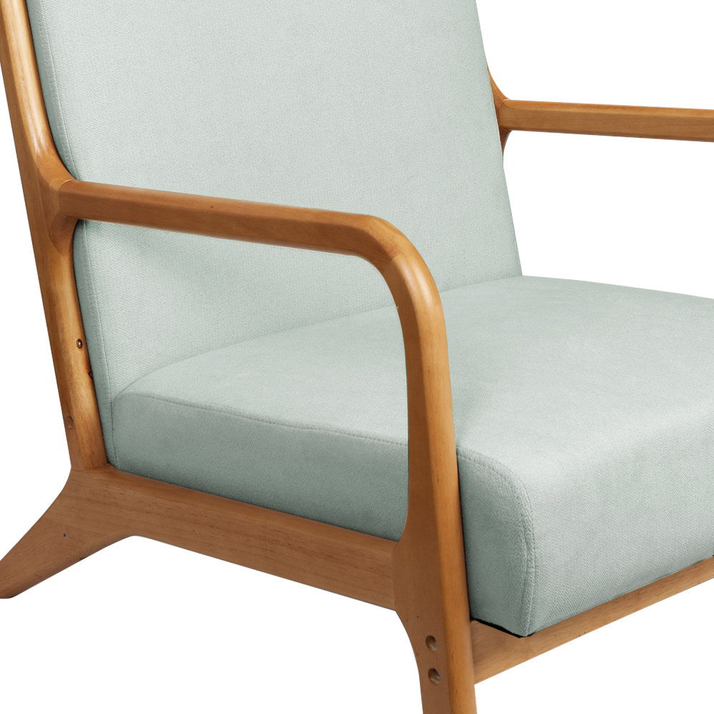 Sage Armchair Low-rise Timber and Grey Fabric Padded Seat - House Things Furniture > Living Room