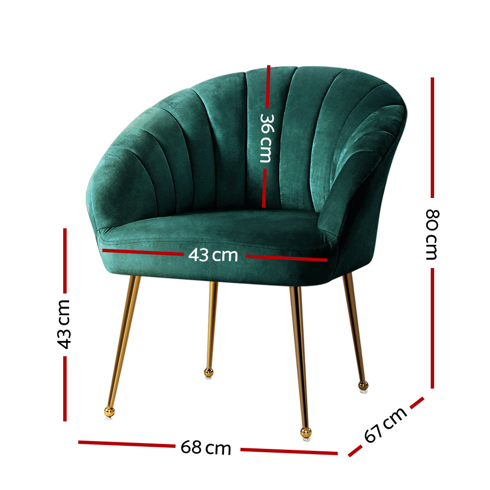 Velvet Green Accent Lounge Armchair Chair Couch - House Things Furniture > Living Room
