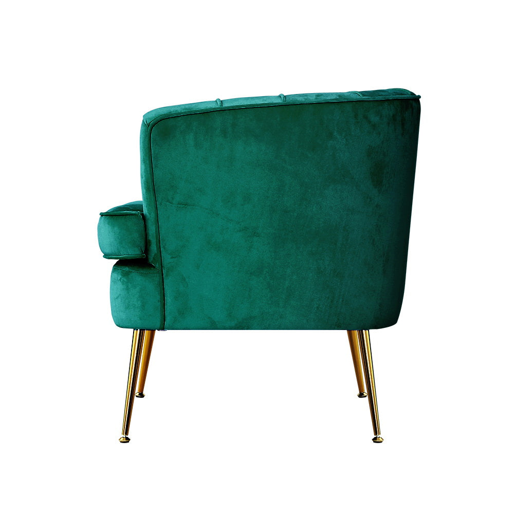 Velvet Green Accent Chair Armchairs Sofa Chairs Couch - House Things Furniture > Living Room