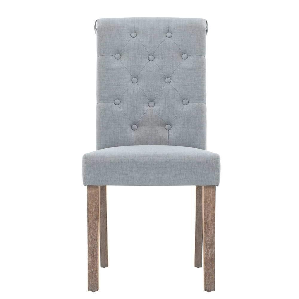 2 x Dining Chairs French Provincial - Light Grey - Housethings 