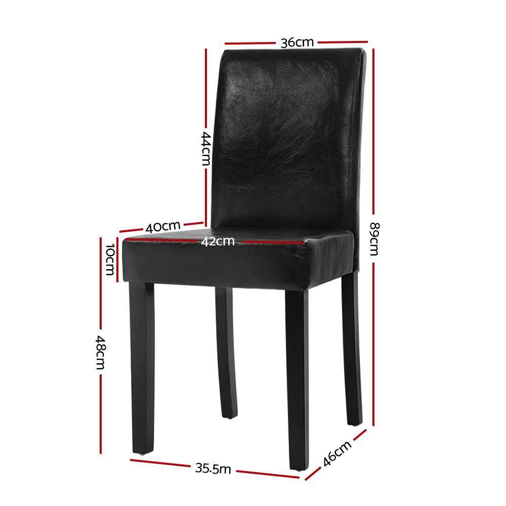 2 x Fabrizio Dining Chairs PU Leather High Back - Housethings 