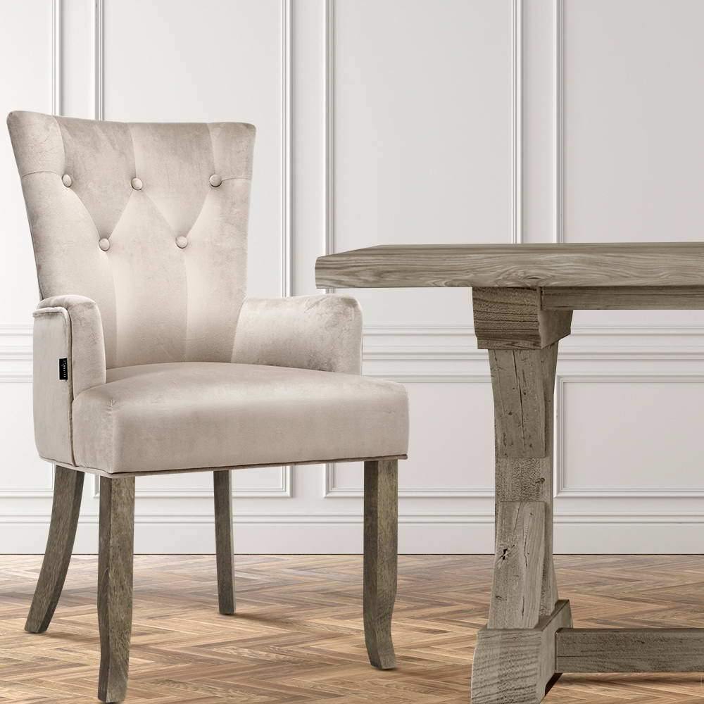 Stolz Dining Chairs French Provincial Chair Velvet Retro - Housethings 