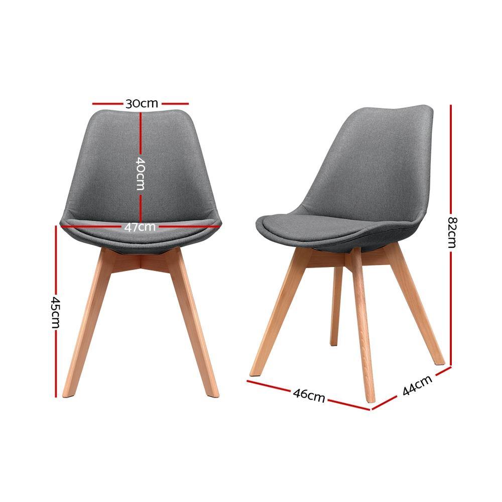 2 x  Replica Eames Kitchen Dining Chair Grey - Housethings 