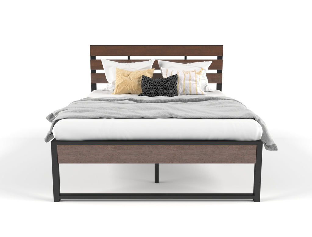 Ora Wooden and Metal Bed Frame Double - House Things Furniture > Bedroom