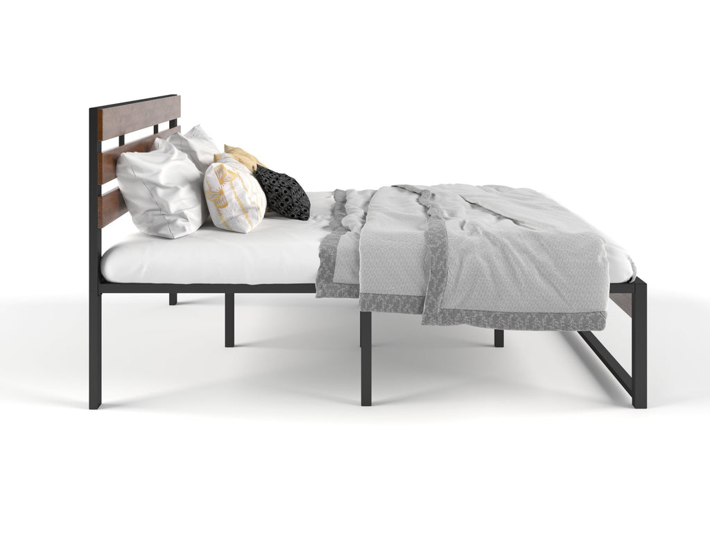 Ora Wooden and Metal Bed Frame King - House Things Furniture > Bedroom