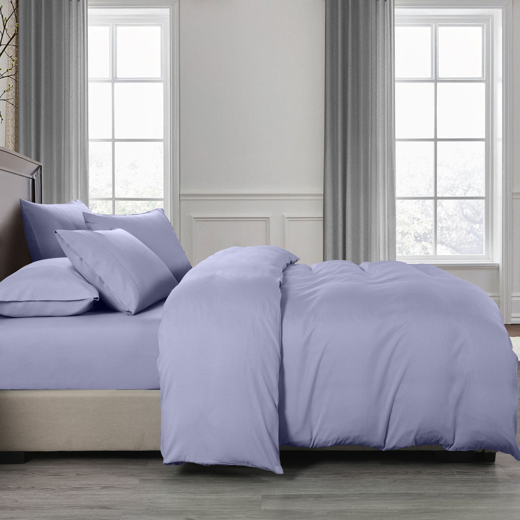 Royal Comfort 2000TC 6 Piece Bamboo Sheet & Quilt Cover Set Cooling Breathable Double Lilac Grey - House Things Home & Garden > Bedding
